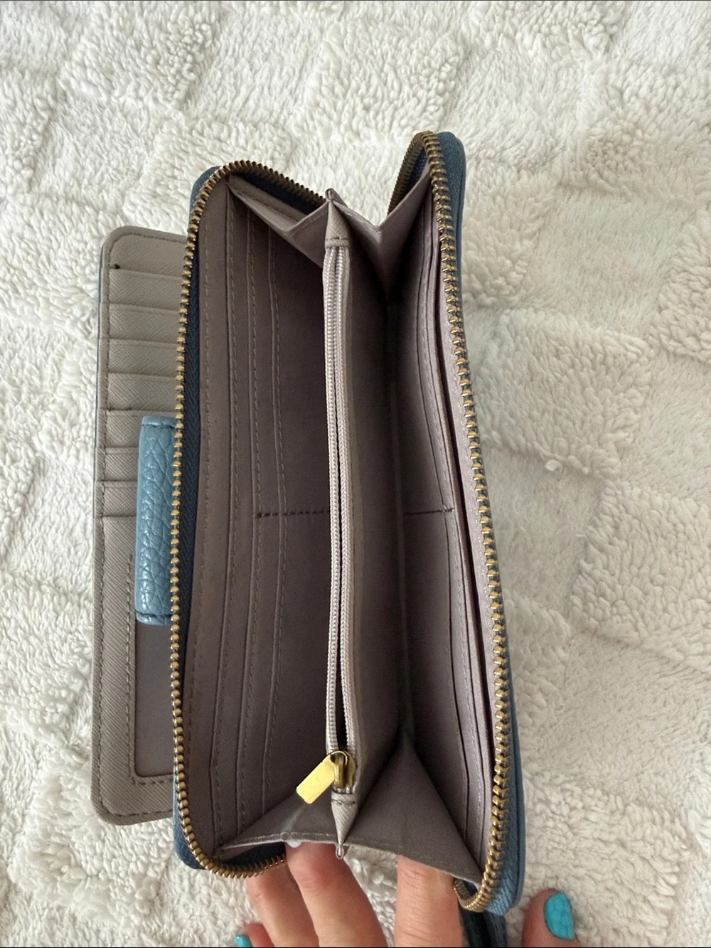 Fossil Pebbled Leather Wallet Phone Case in Slate Blue